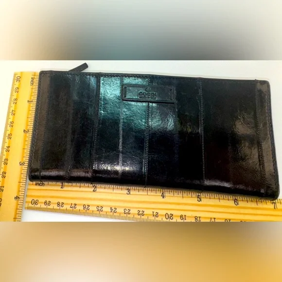 Gucci Long Wallet Black Eel Skin Vintage Exotic Leather Rare Authentic - Picture 14 of 15